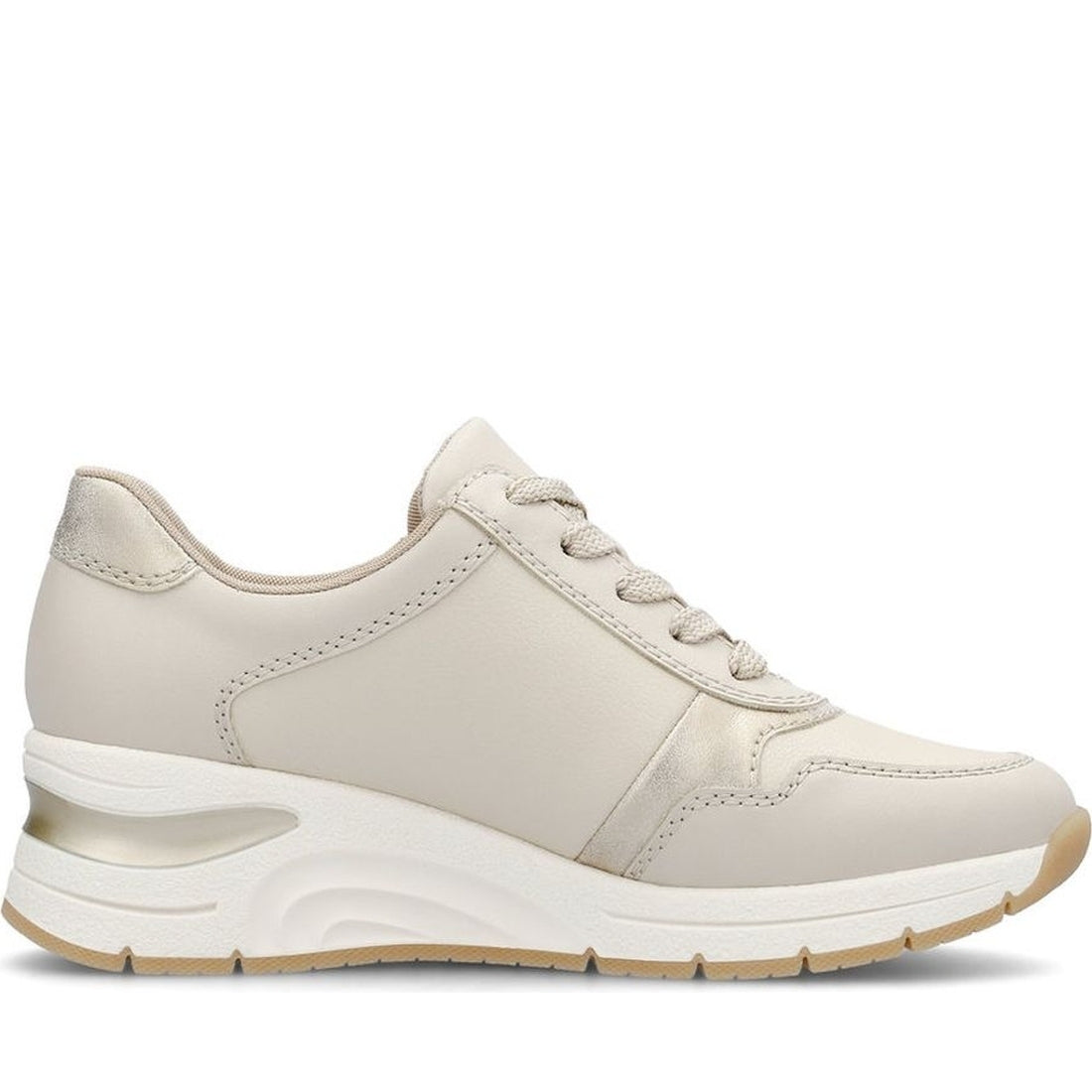 Rieker womens beige leisure trainers | Vilbury London