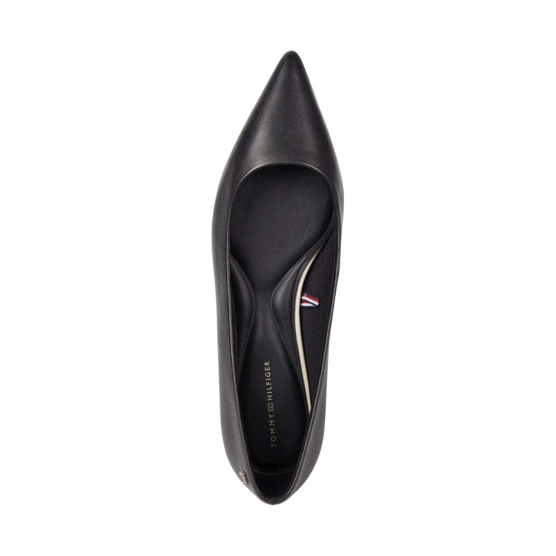Tommy Hilfiger womens black essential pointed ballerina | Vilbury London