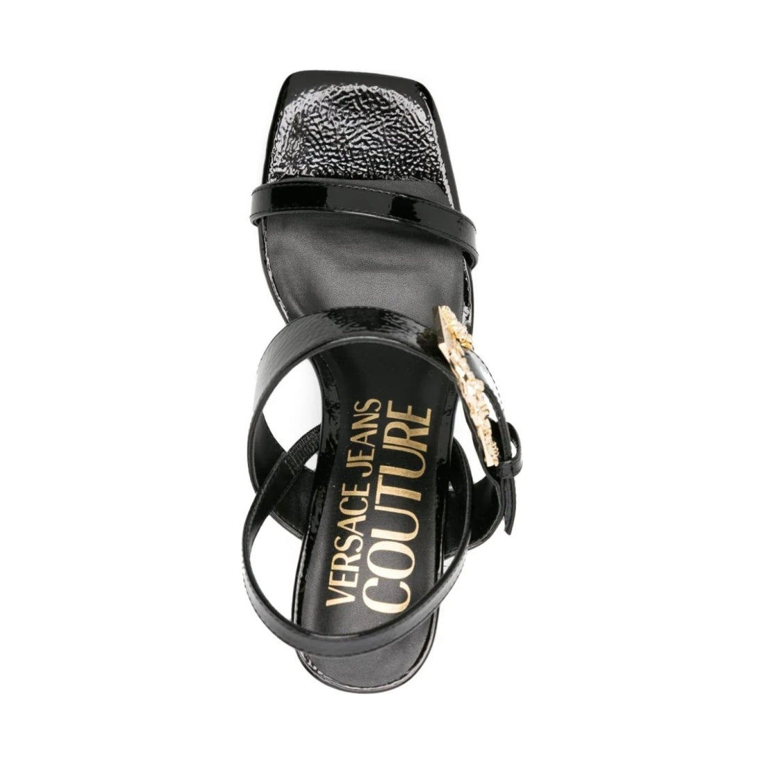 Versace Jeans Couture womens black fondo emily slippers | Vilbury London