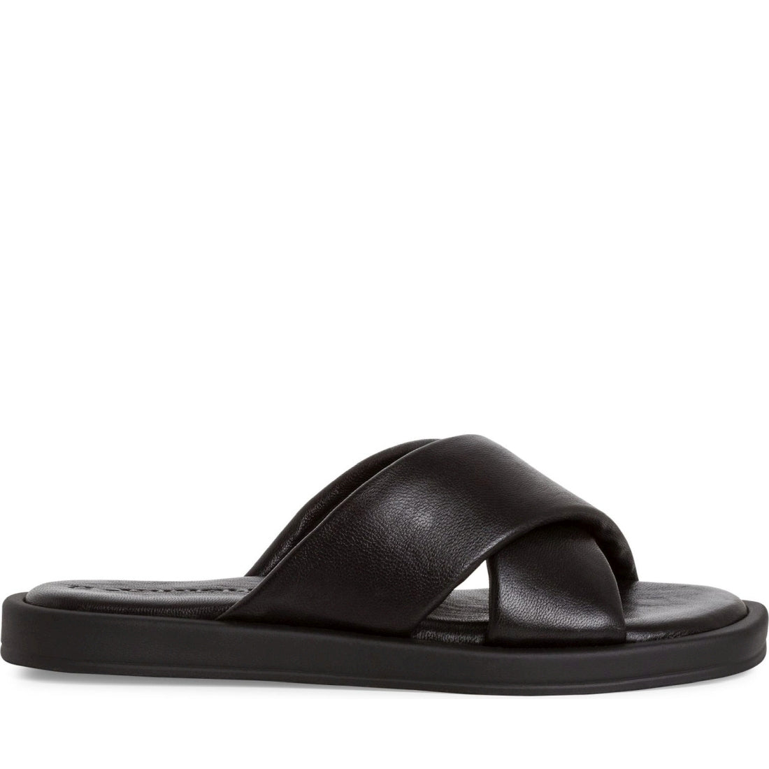 Tamaris womens black casual open slippers | Vilbury London