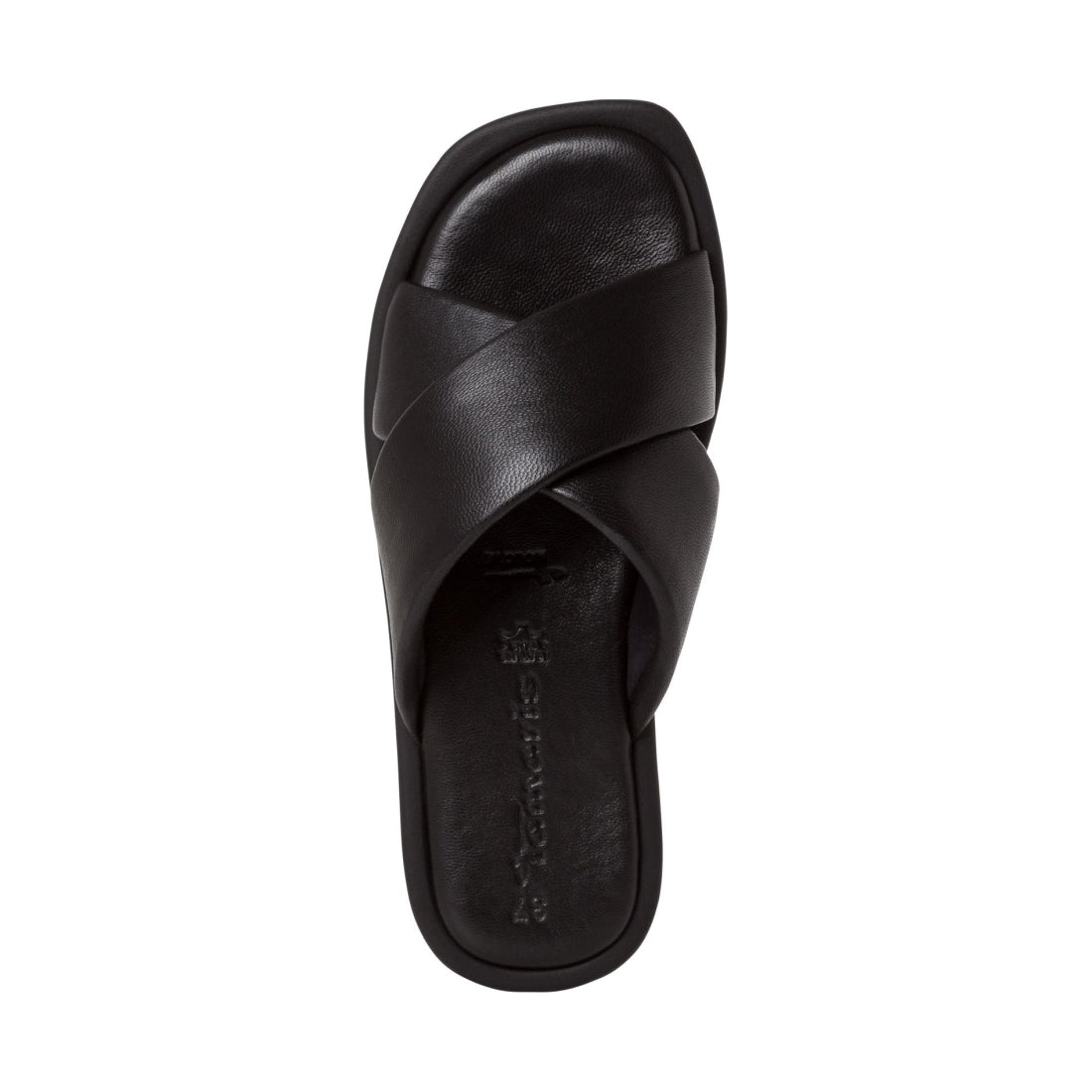 Tamaris womens black casual open slippers | Vilbury London