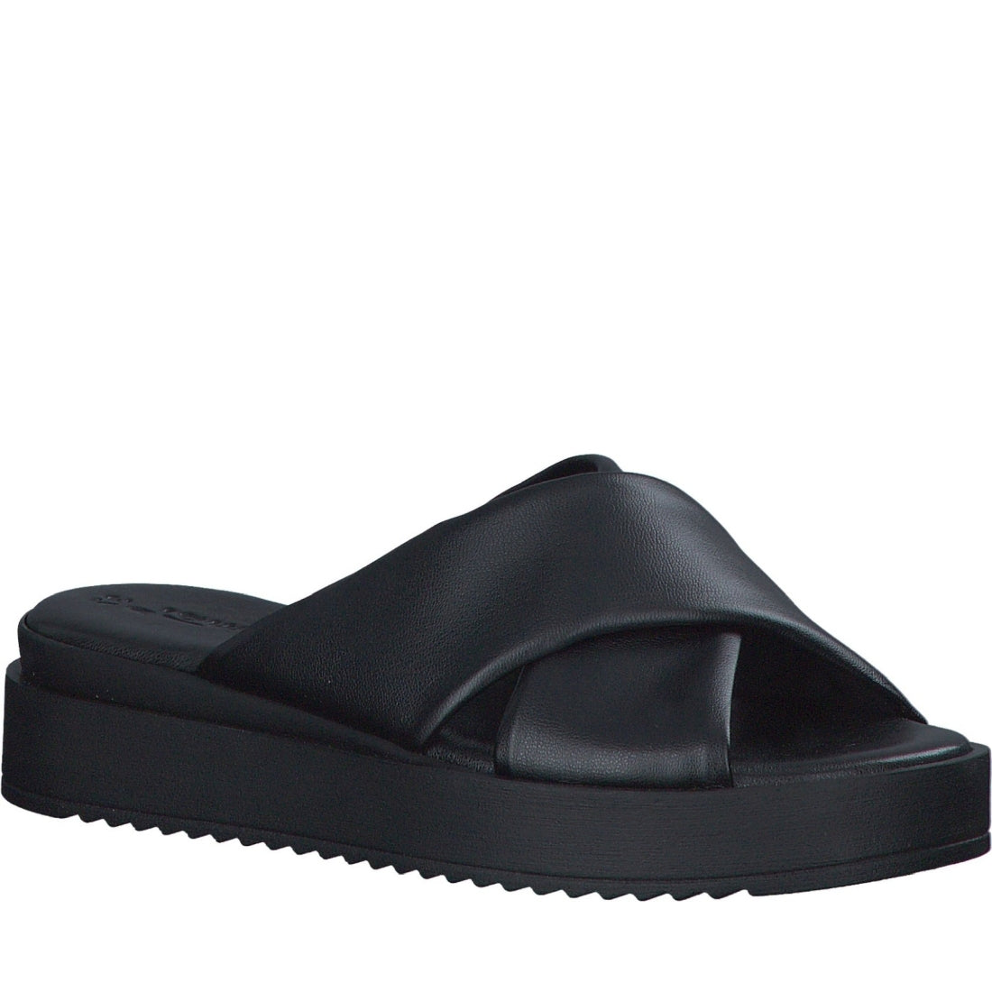 Tamaris womens black casual open slippers | Vilbury London