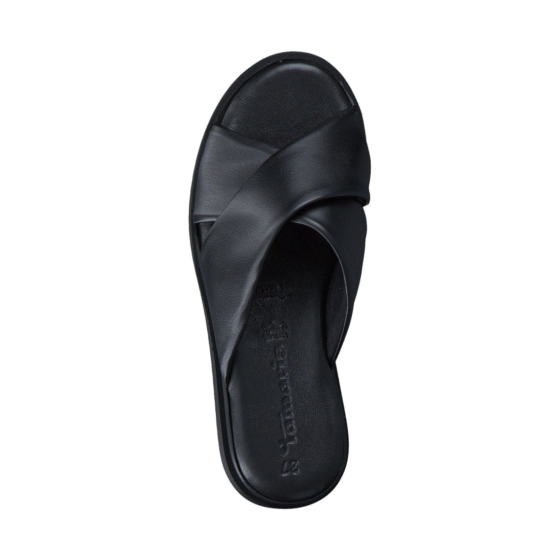Tamaris womens black casual open slippers | Vilbury London