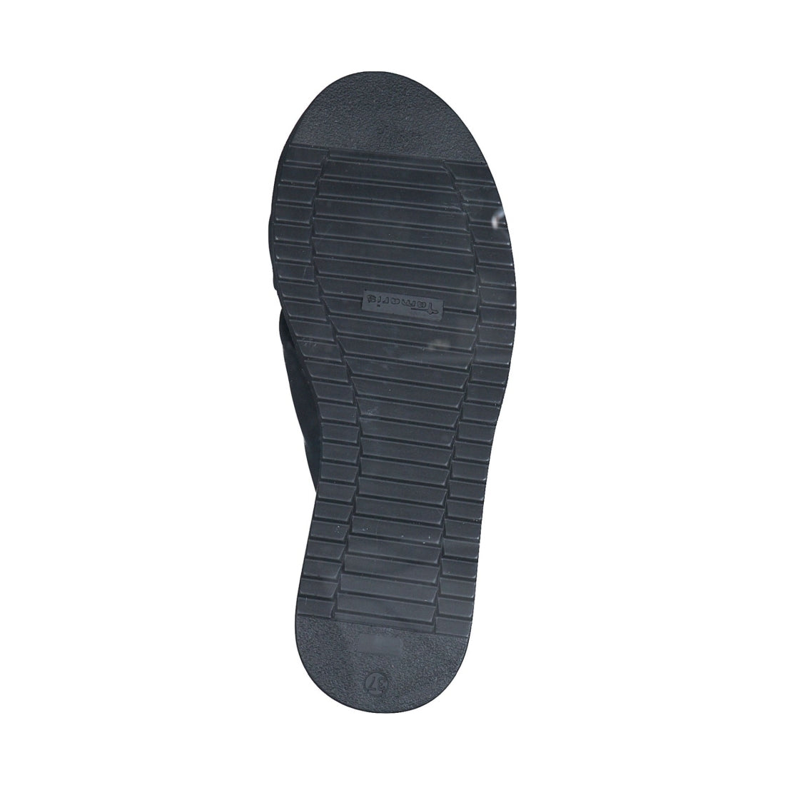 Tamaris womens black casual open slippers | Vilbury London