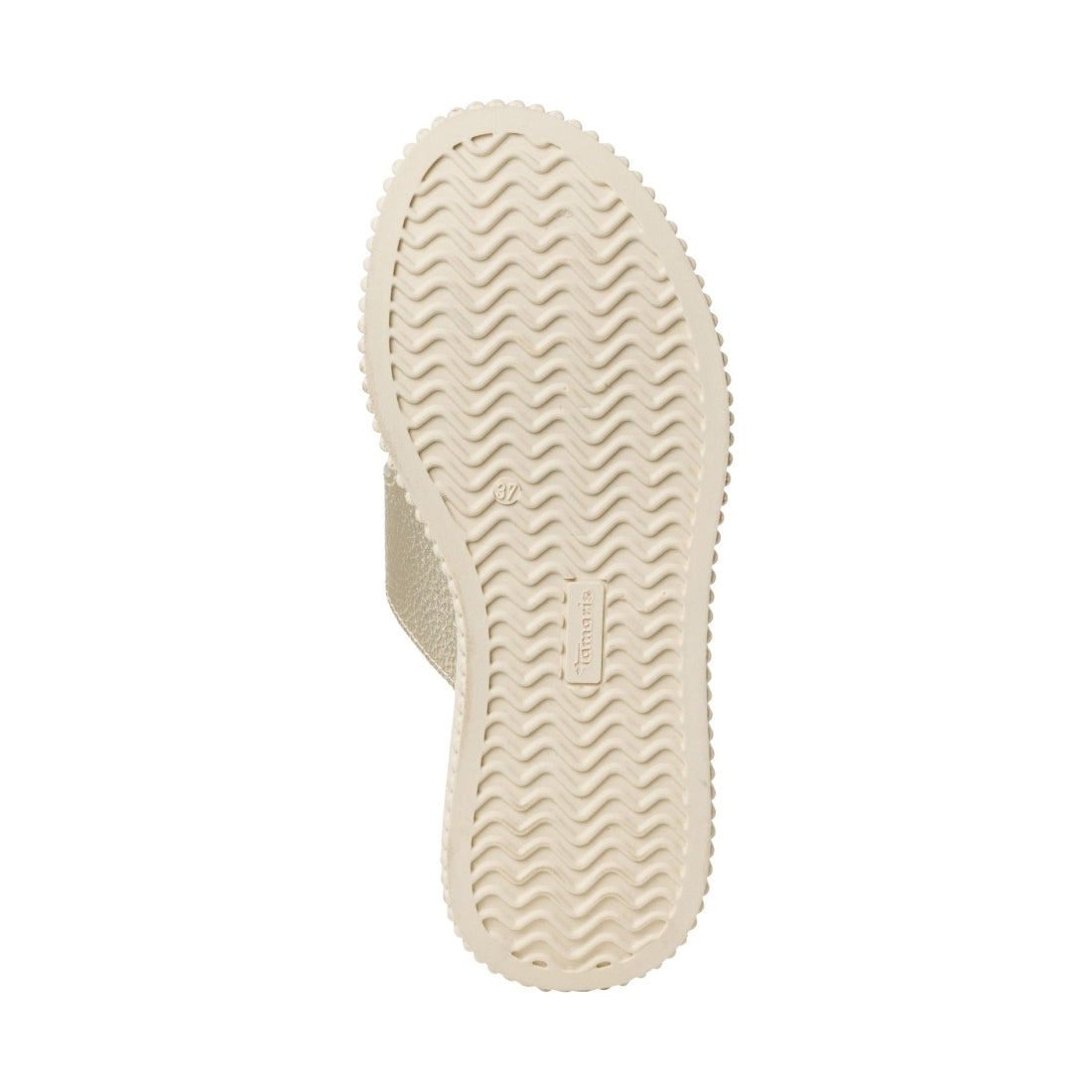 Tamaris womens light gold casual open slippers | Vilbury London
