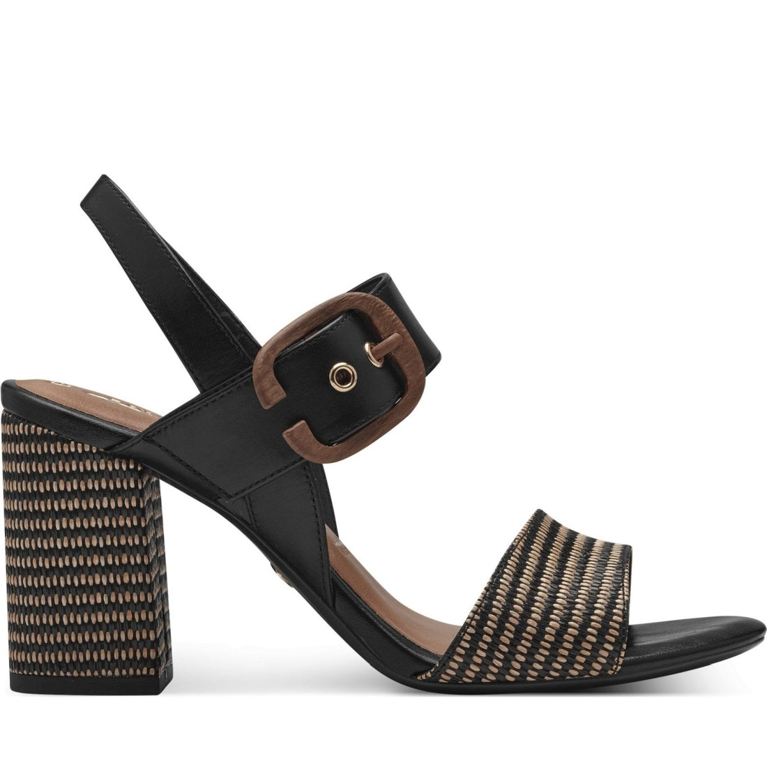 Tamaris womens black comb casual open sandals | Vilbury London