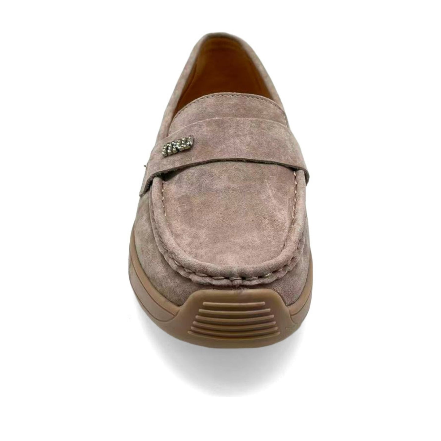 Women's Beige Wedge Loafers