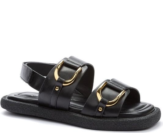 black casual open sandals