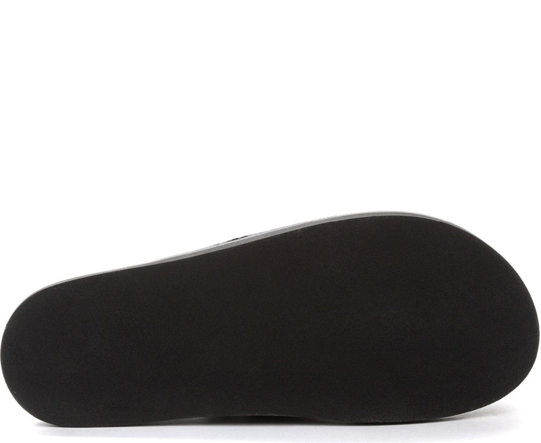 black casual open slippers