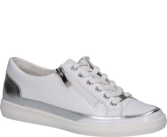 leisure trainers white silver