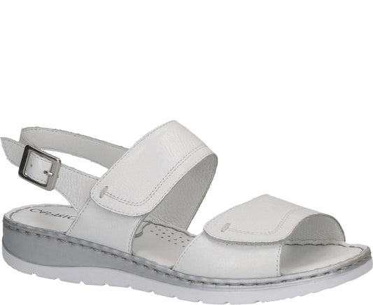 white casual open sandals