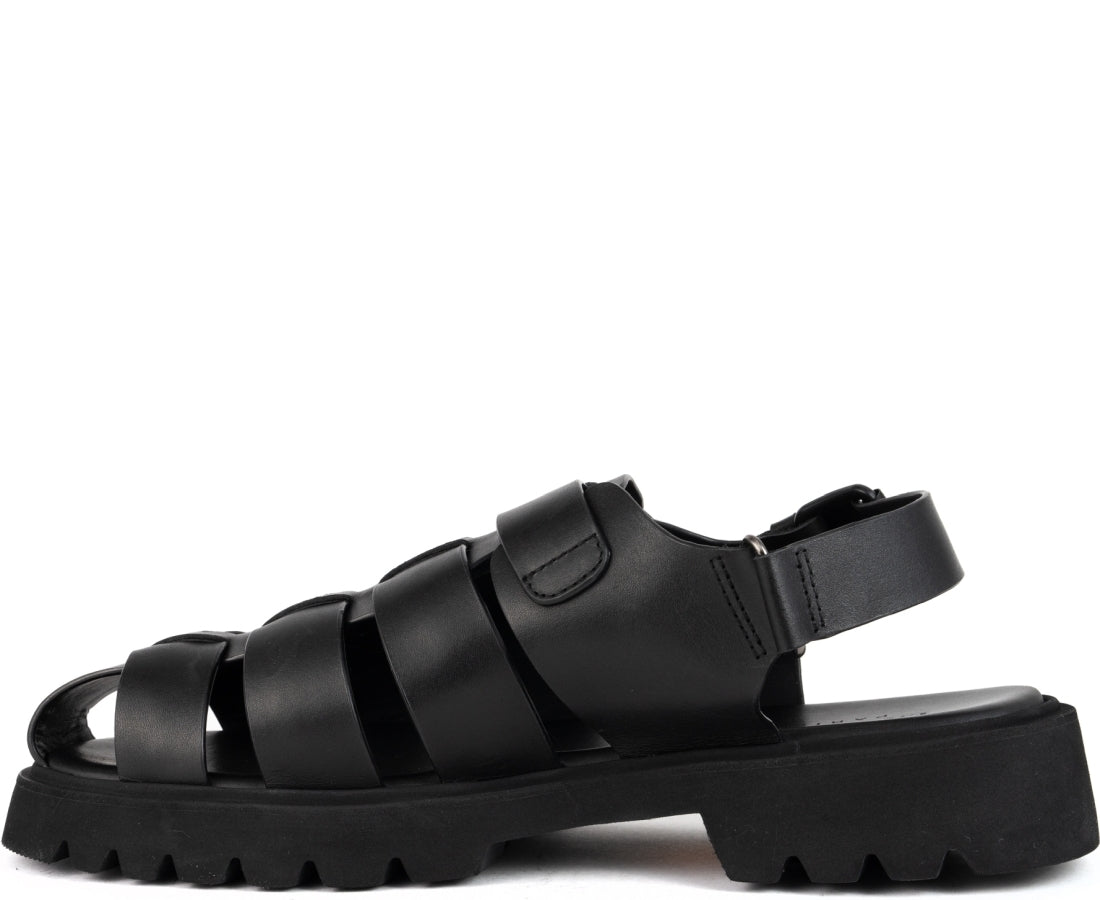 black casual open sandals