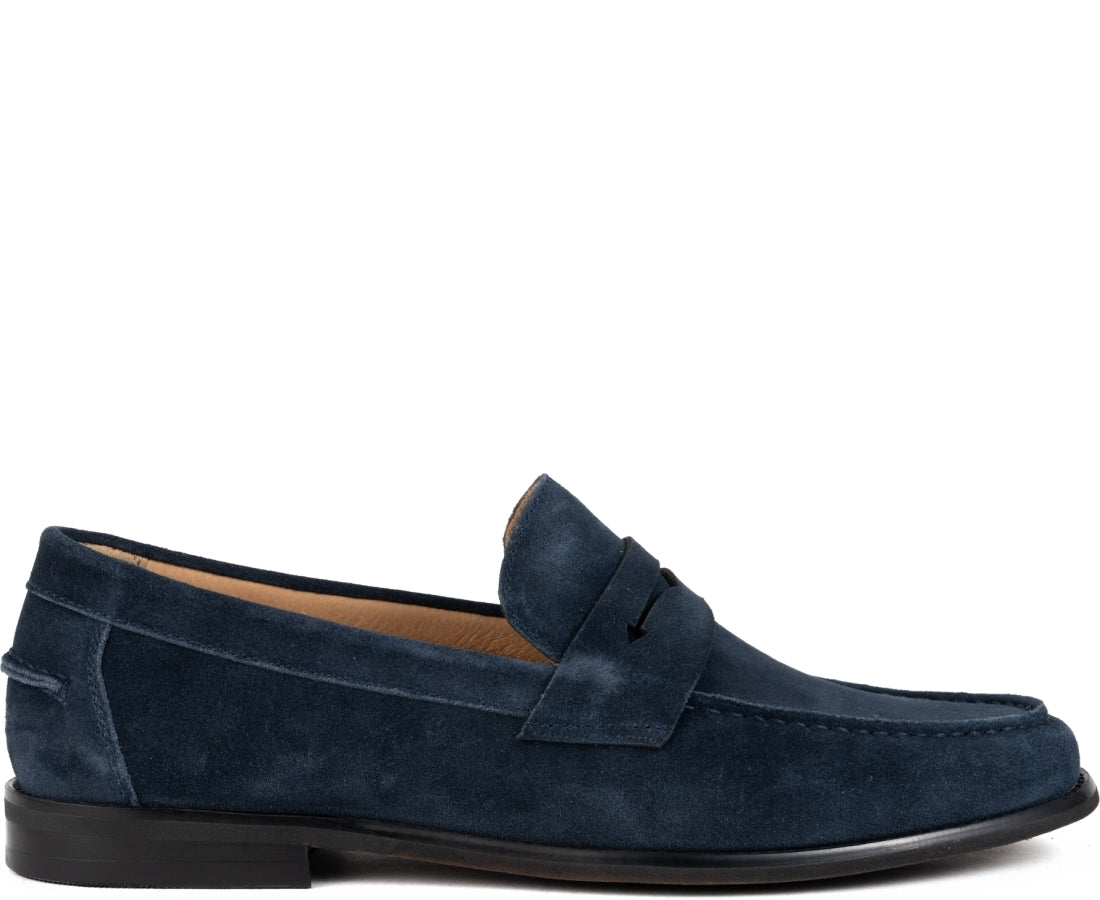 blue casual closed loafers