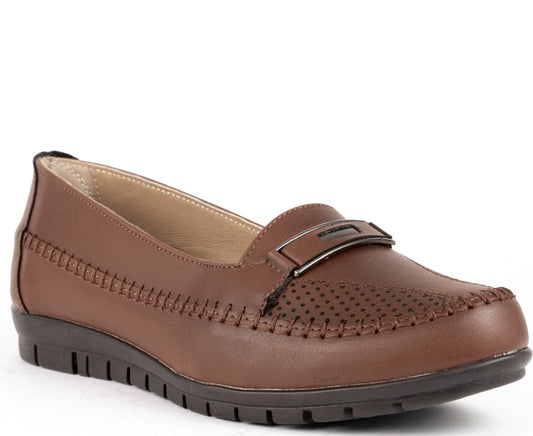 brown casual closed loafers