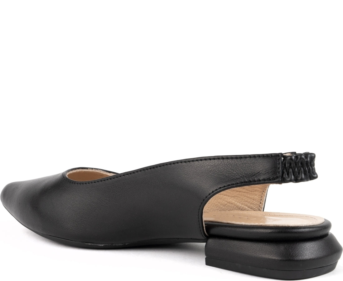 black casual part-open ballerinas
