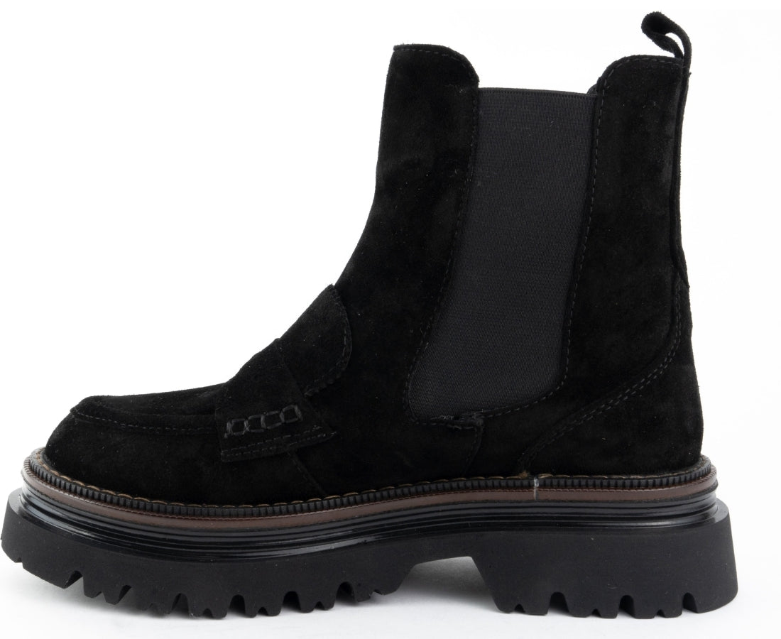 black casual closed booties
