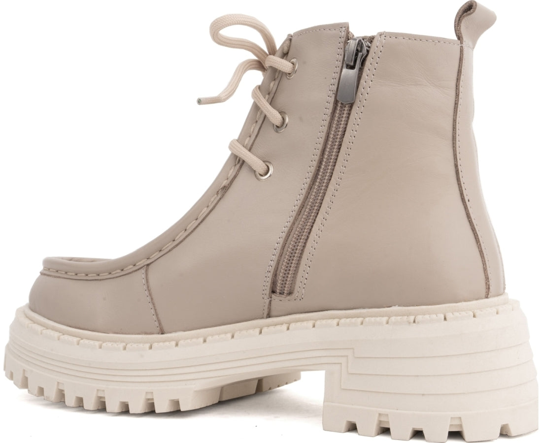 beige casual closed booties