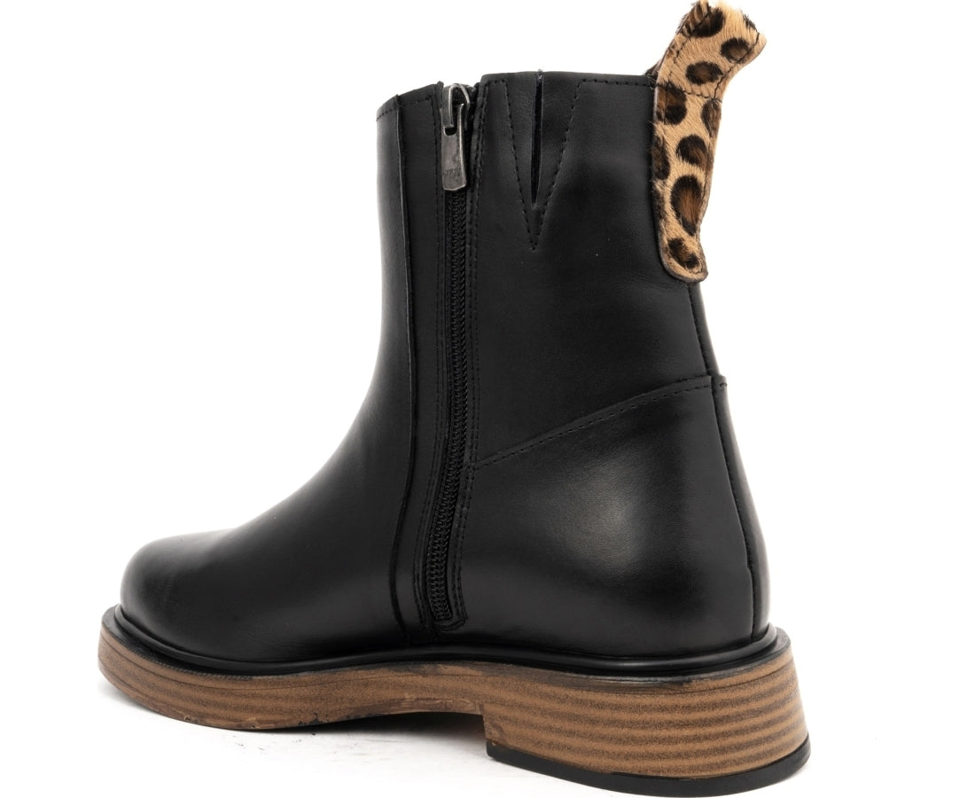 black casual closed booties