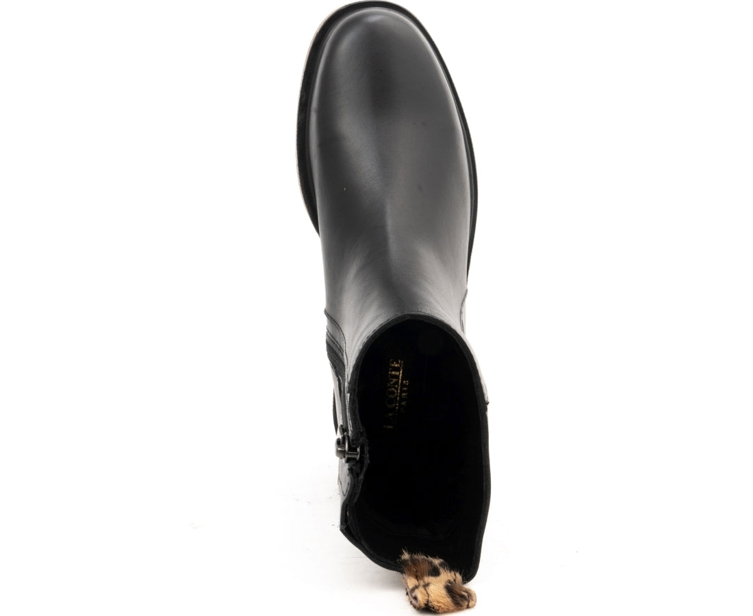 black casual closed booties