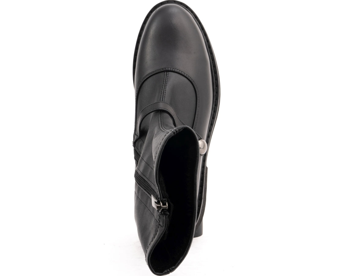 black casual closed booties