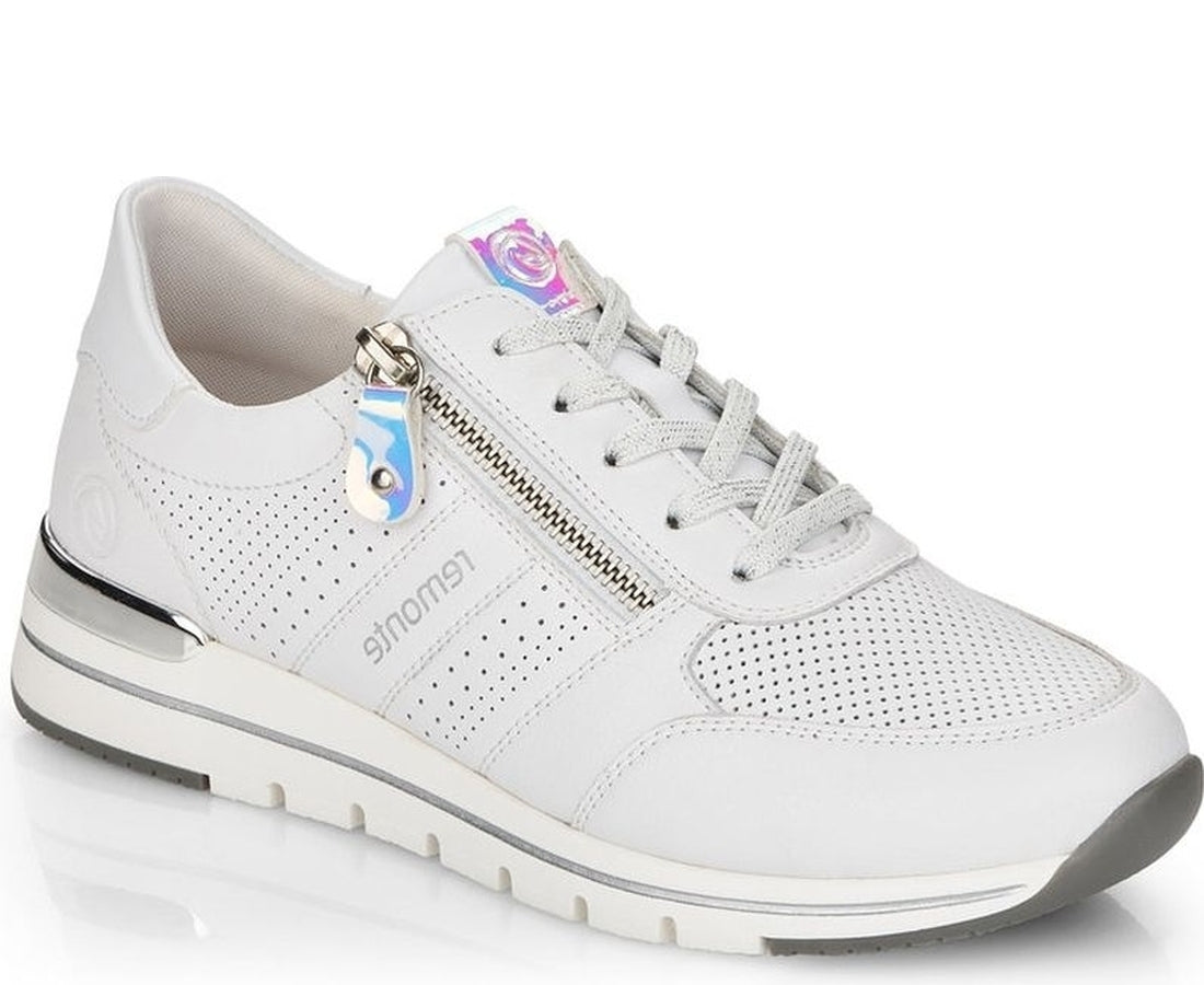 white casual closed sport shoe