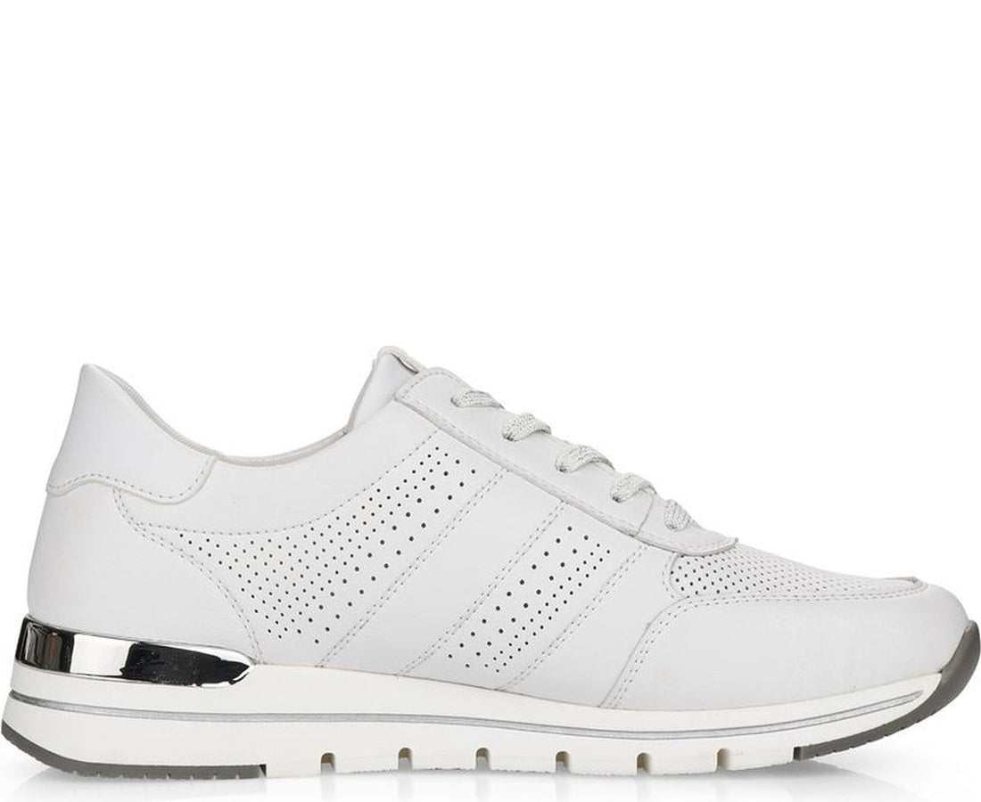 white casual closed sport shoe