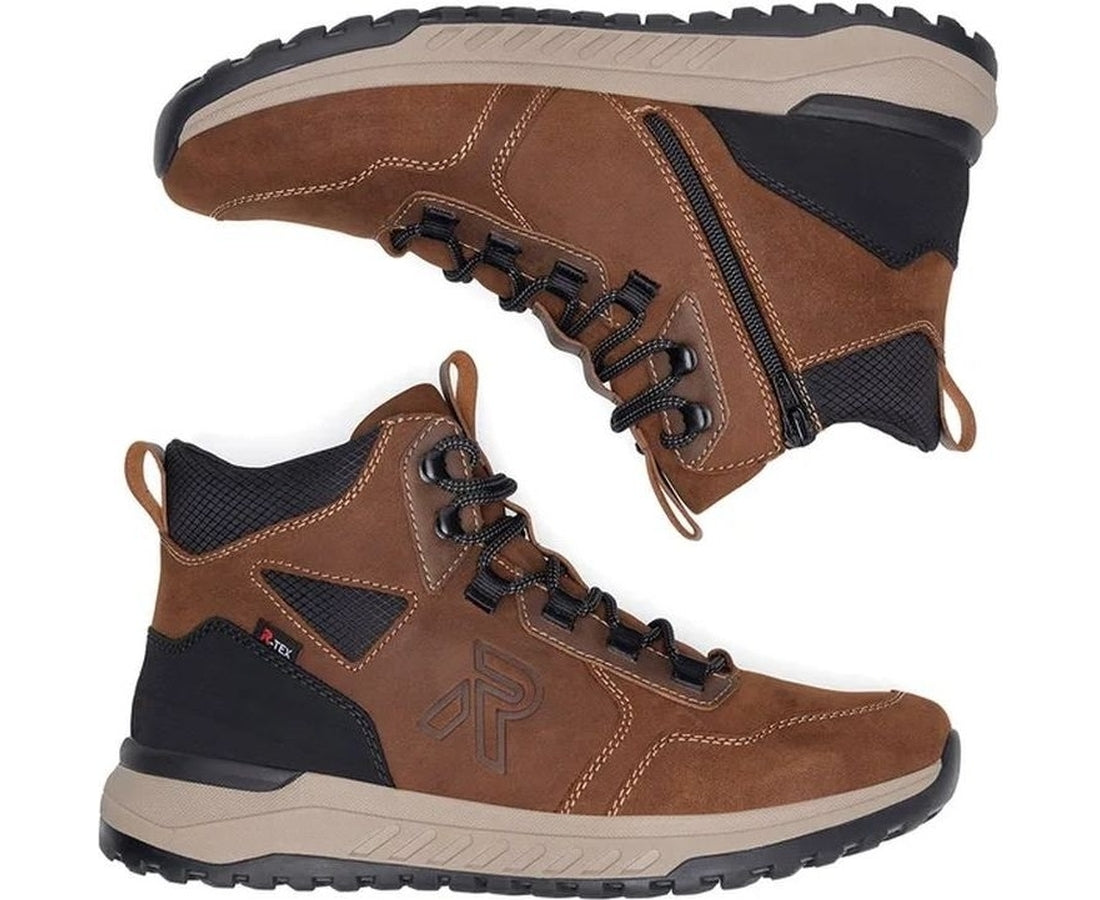 brown combination casual closed men's boots