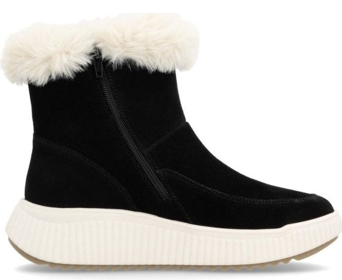 black casual closed ladies mid height boots