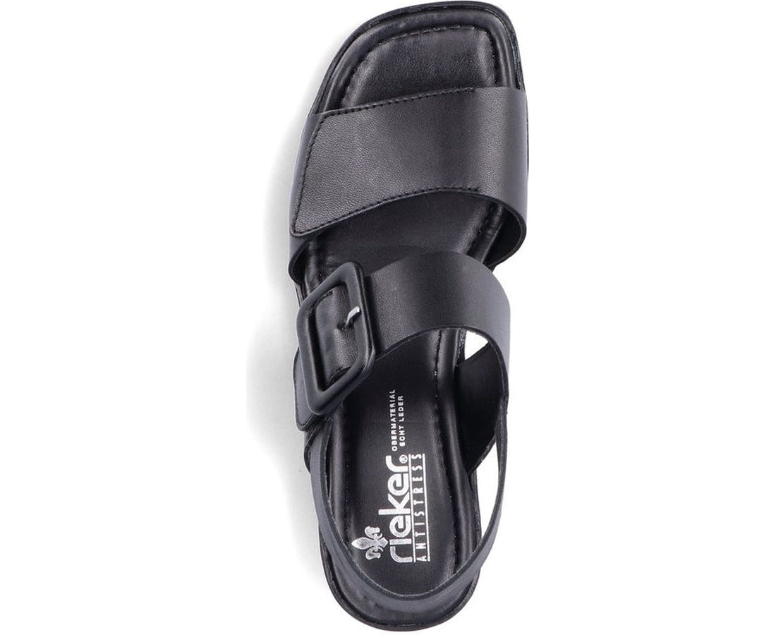 black casual open sandals