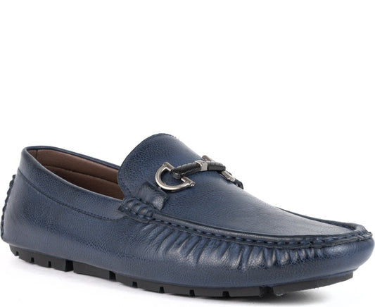blue elegant closed mocassins