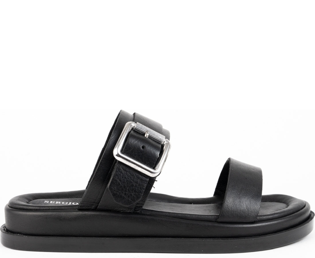 black casual open sandals