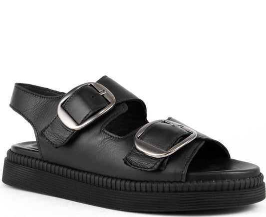 black casual open sandals