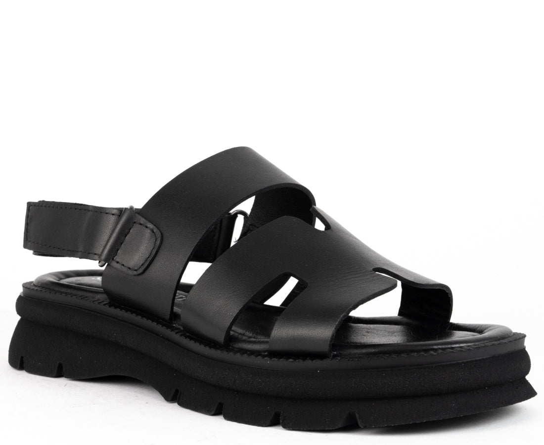 black casual open sandals