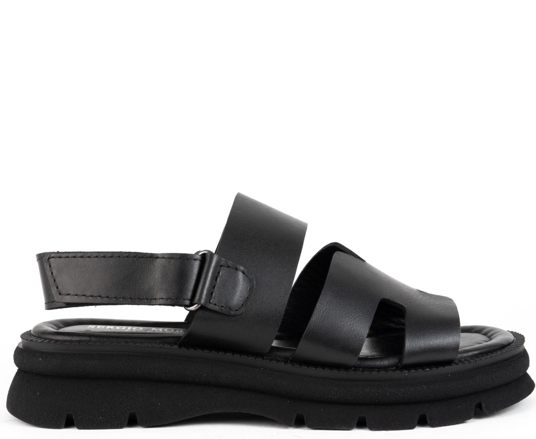 black casual open sandals