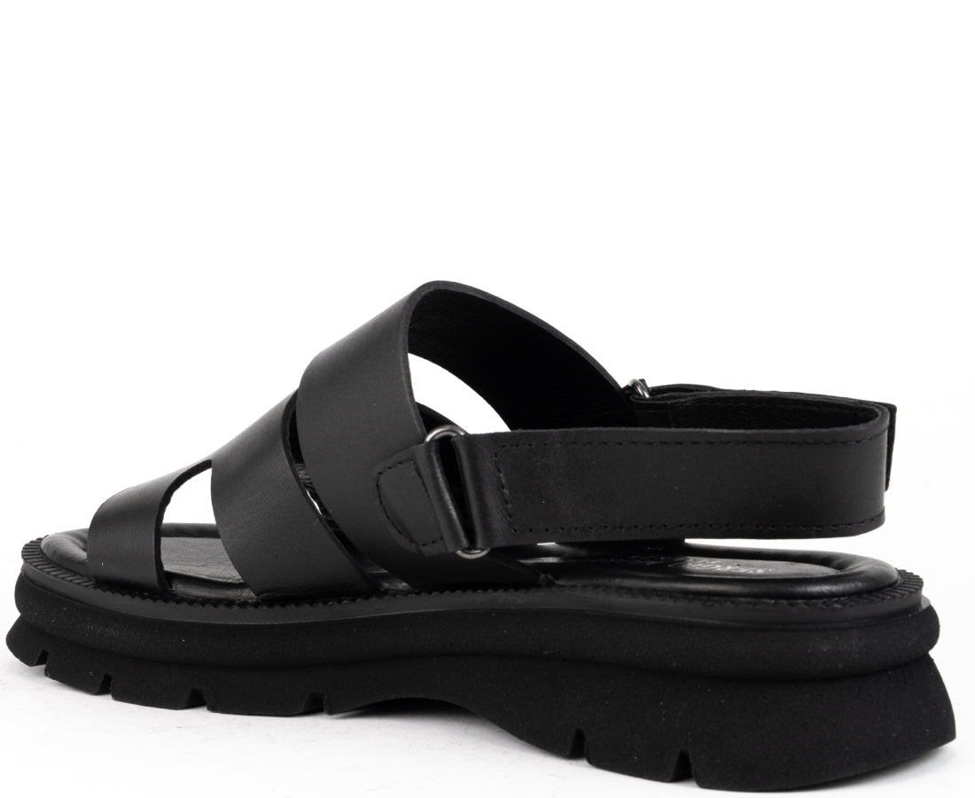 black casual open sandals