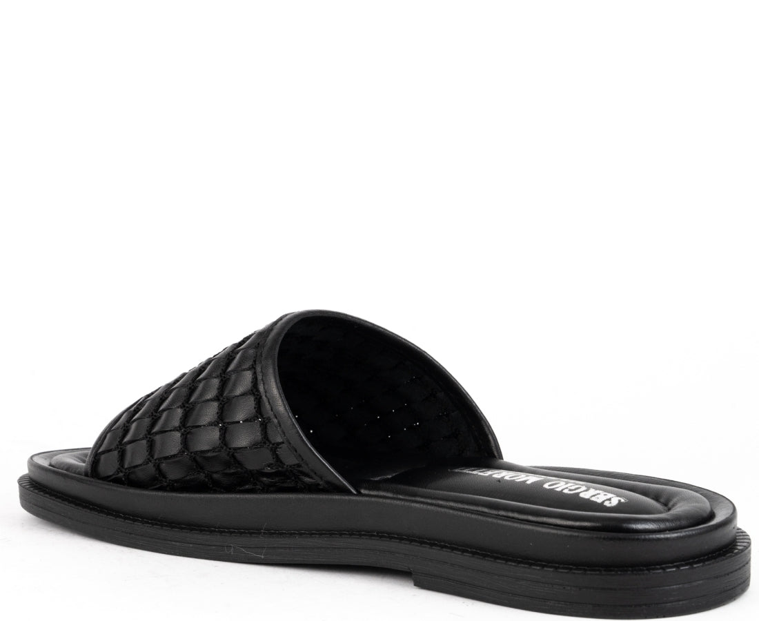 black casual open slippers