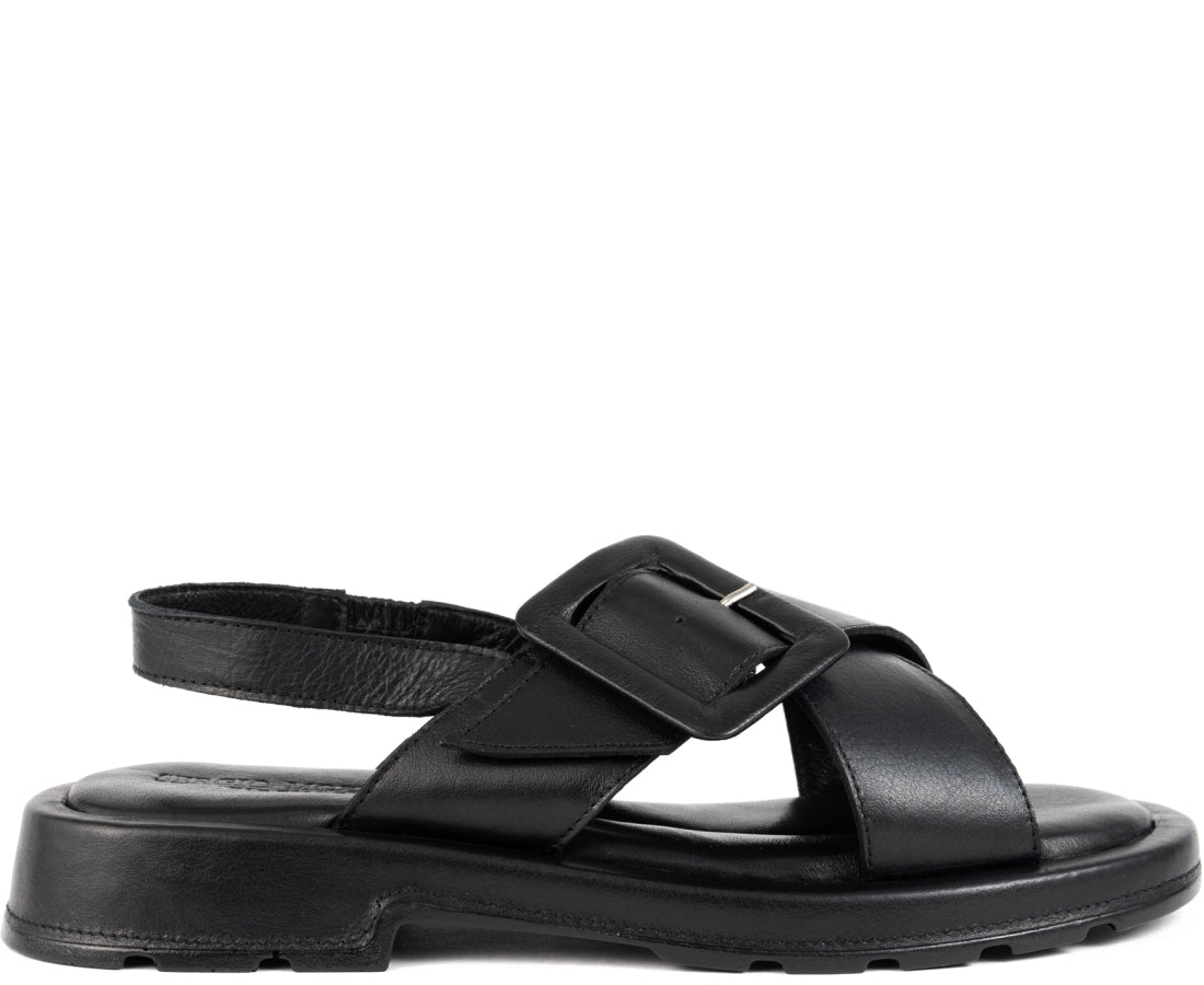 black casual open sandals