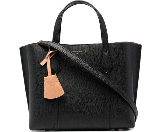perry triple-compartment tote black
