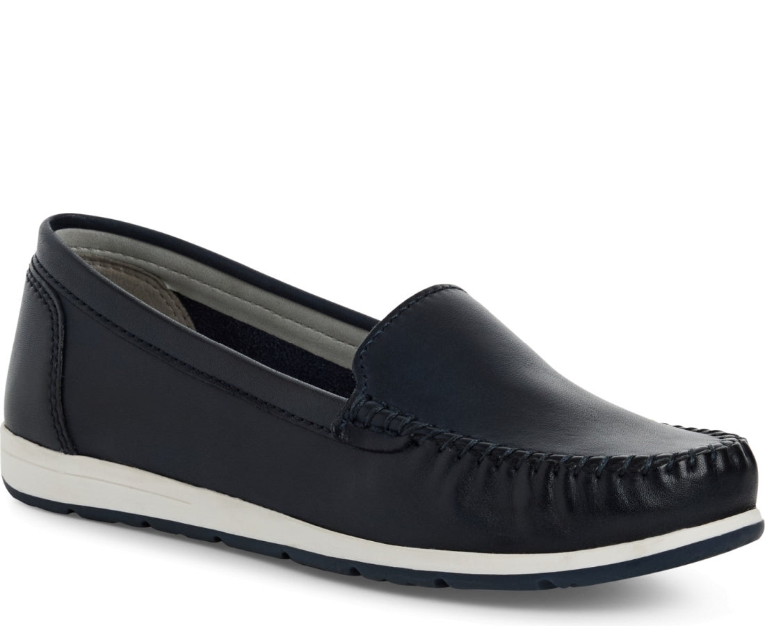 blue casual closed mocassins