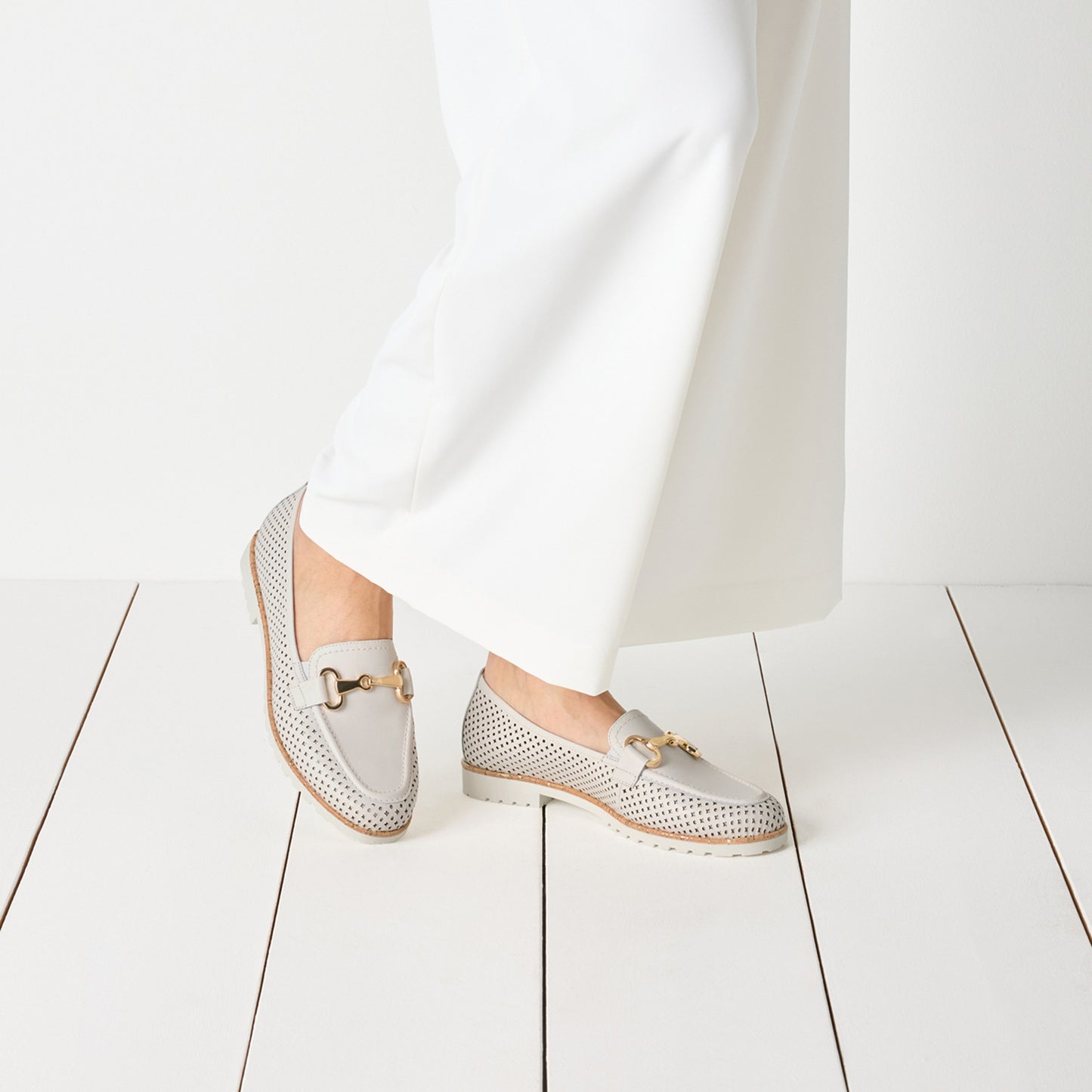 Women's White Moccasins