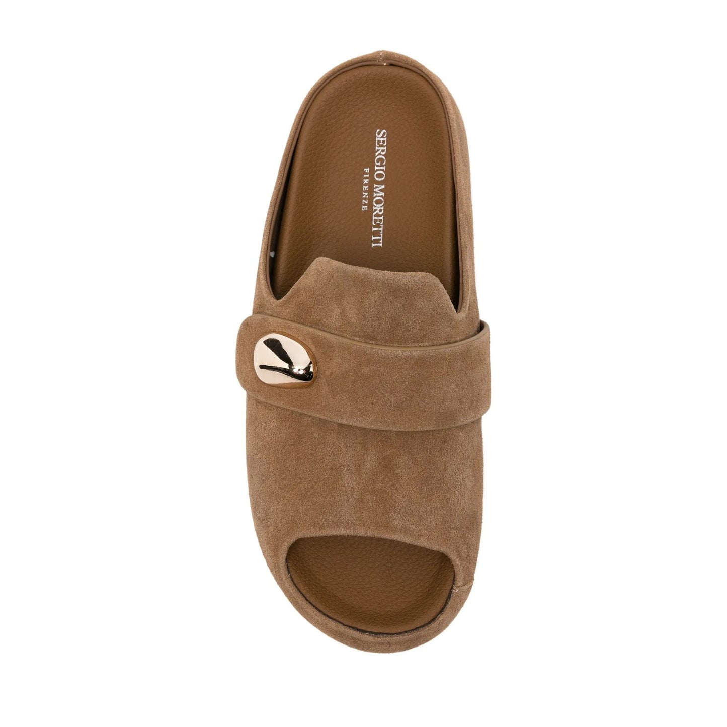 Women's Brown Wedge Open-Toe Slippers