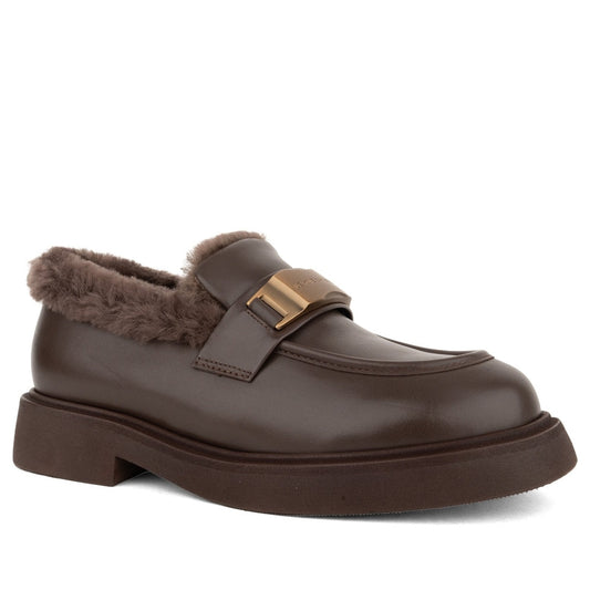 brown casual closed loafers
