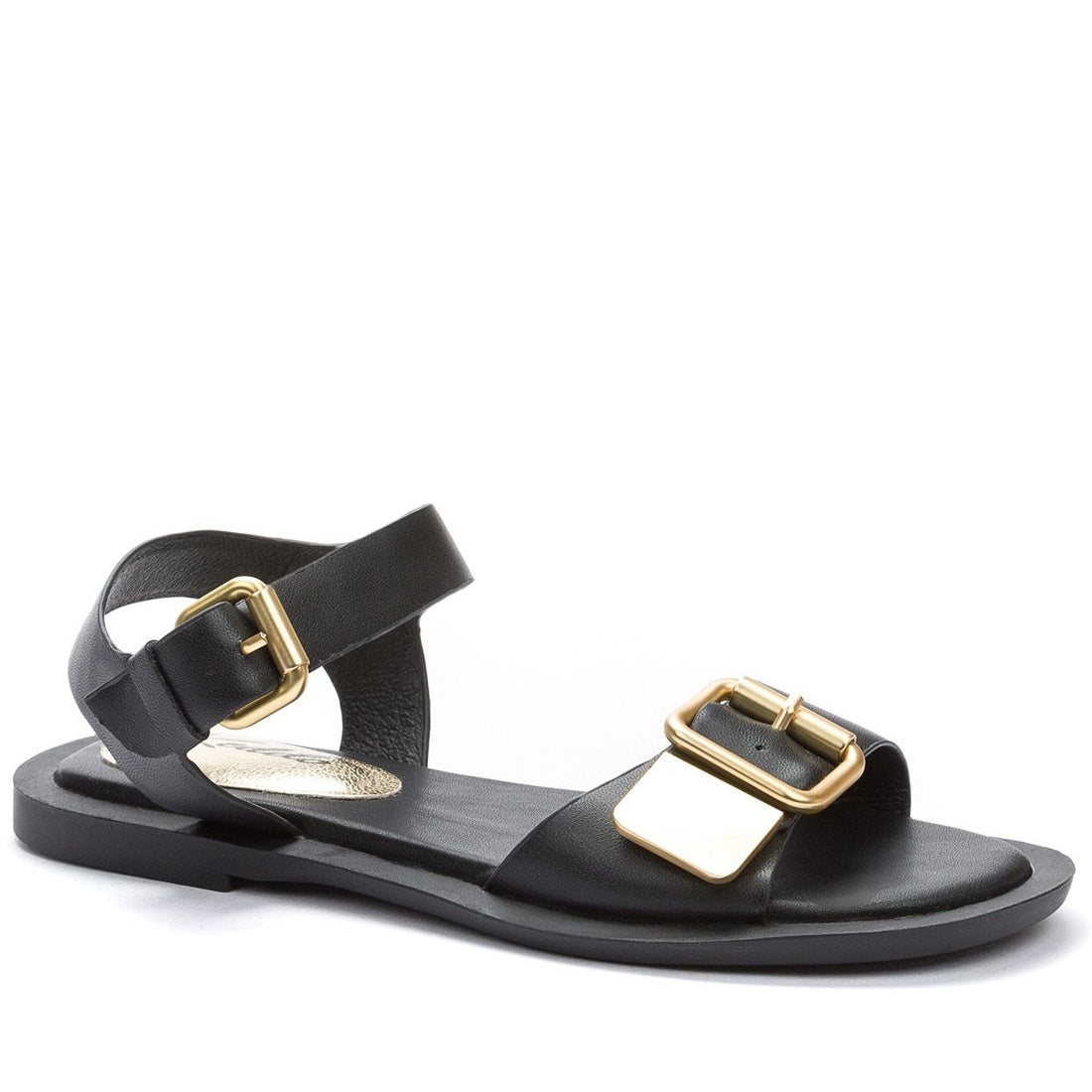 black casual open sandals