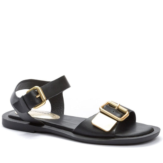 black casual open sandals