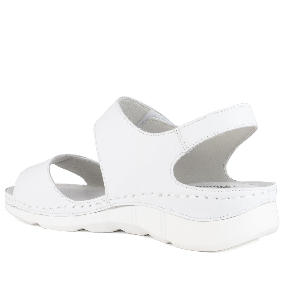 white casual open sandals