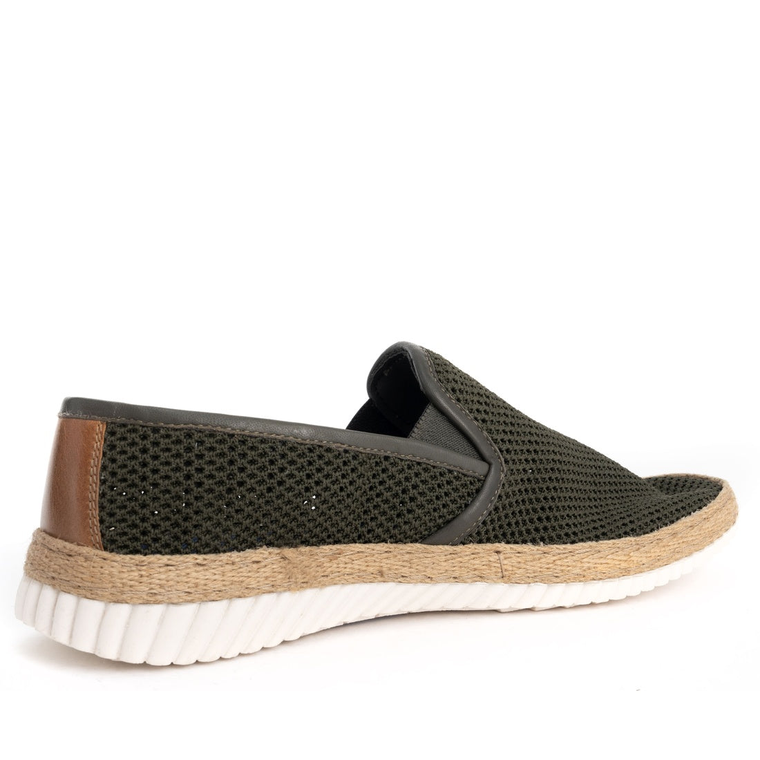 green casual closed mocasins