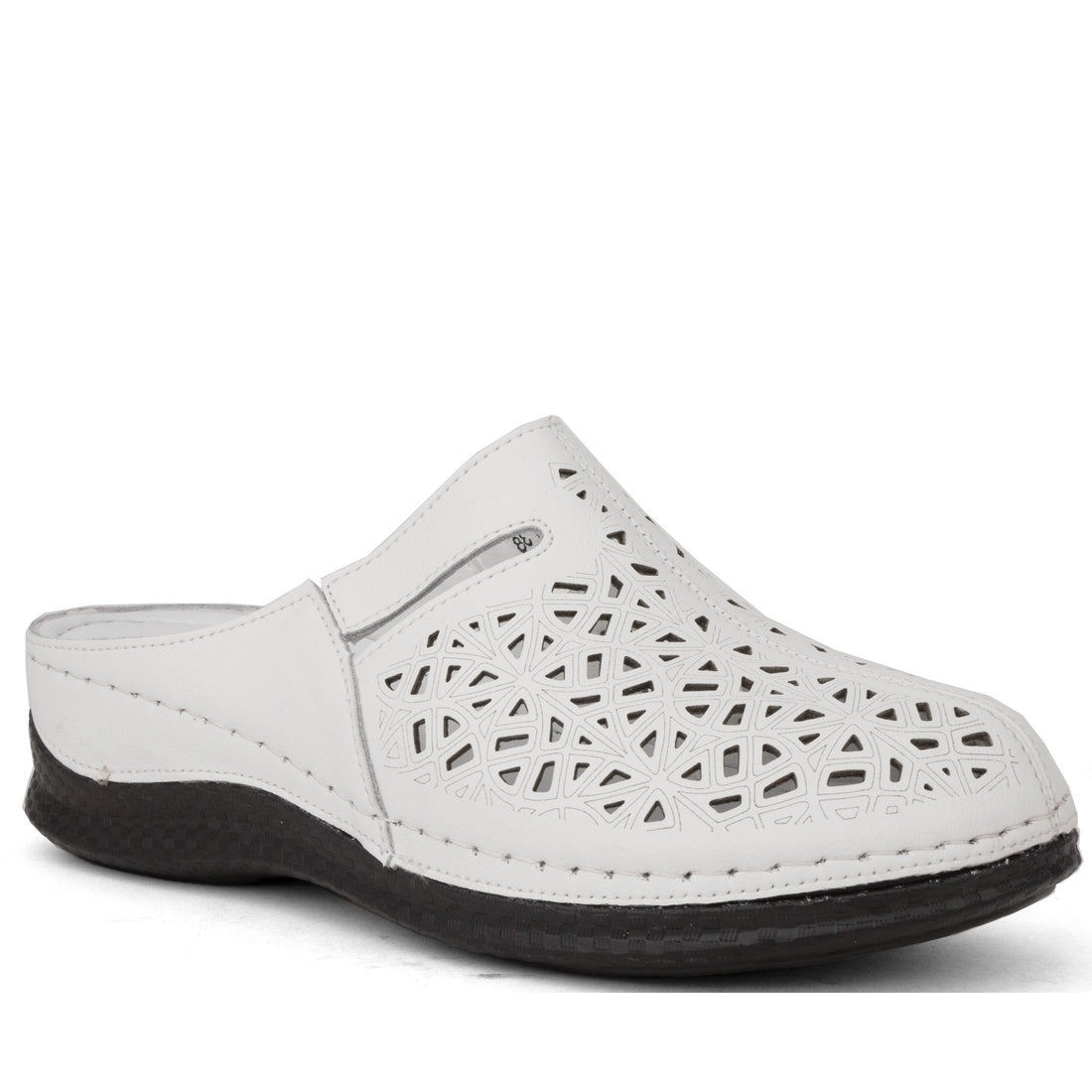 white casual part-open mules