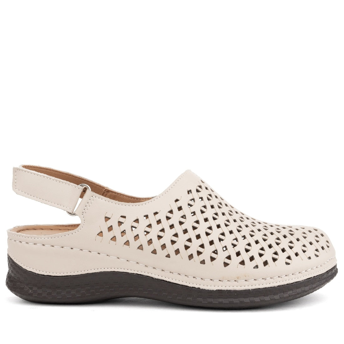 beige casual part-open mules