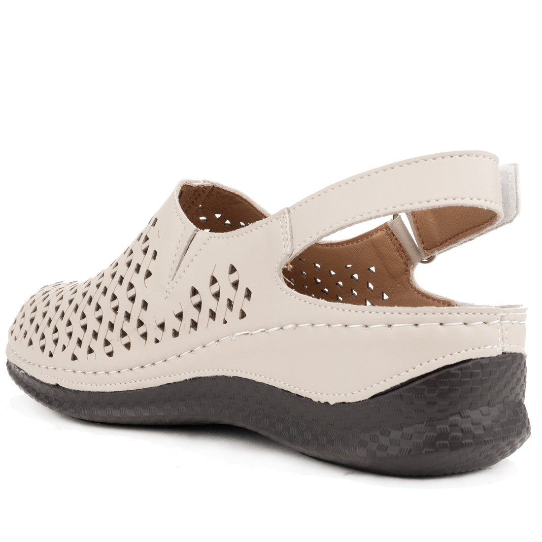 beige casual part-open mules