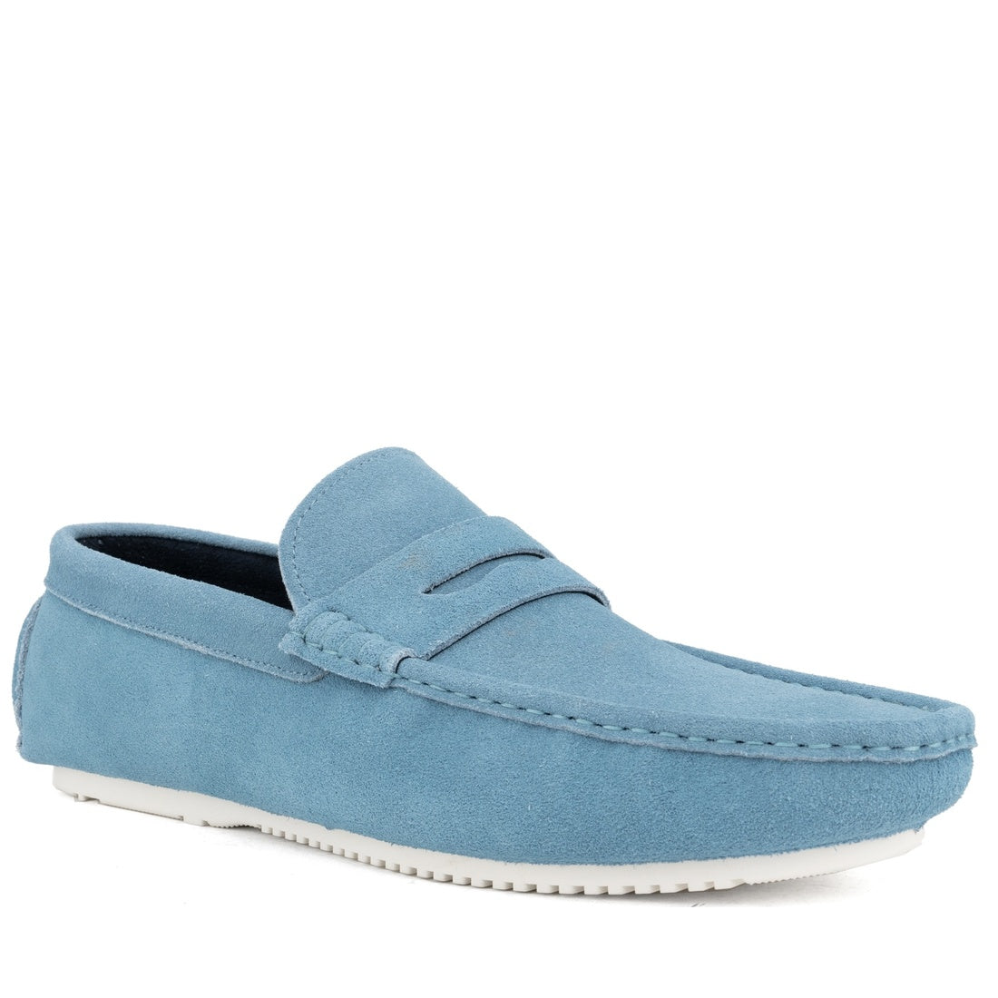 blue casual closed mocasins